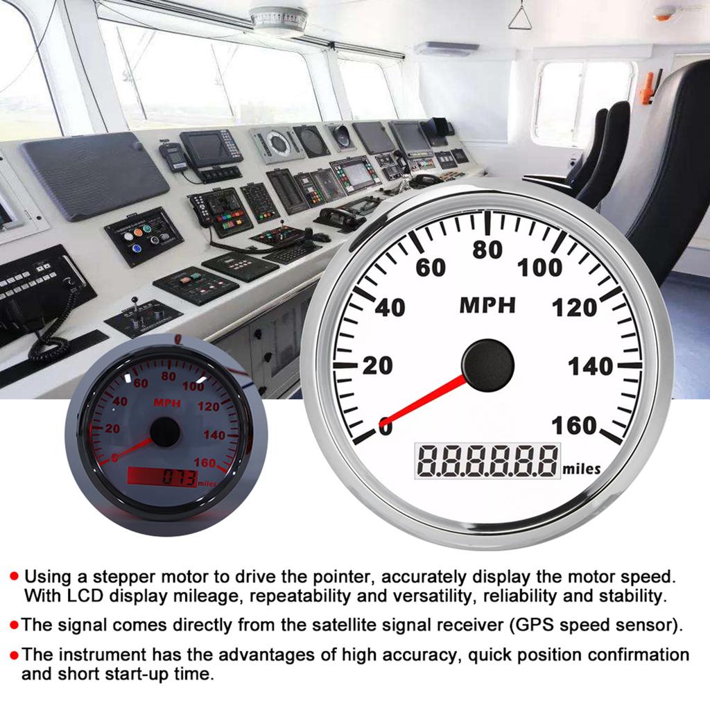 85mm   3.3in Universal GPS Speedometer Waterproof Anti Fog 316L Front Cover 0 160MPH for Car Truck Motorcycle ATV US