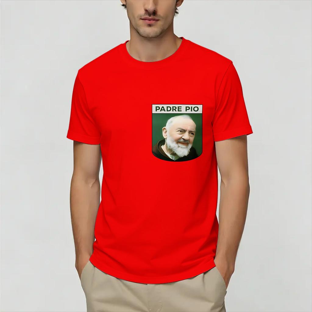 Padre Pio Unisexs T Shirt Casual Tees Short Sleeve Round Neck TShirt 100 Cotton Plus Size Clothes