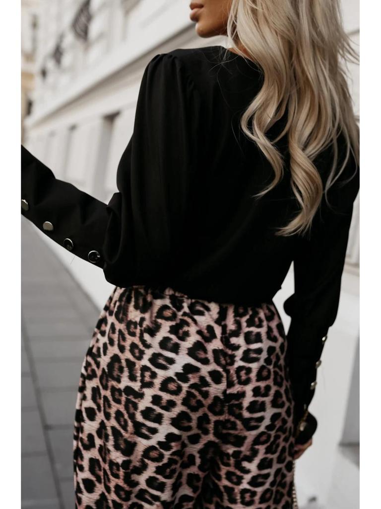 2024 Autumn Women's V-Neck Long Sleeve Button Shirt Top