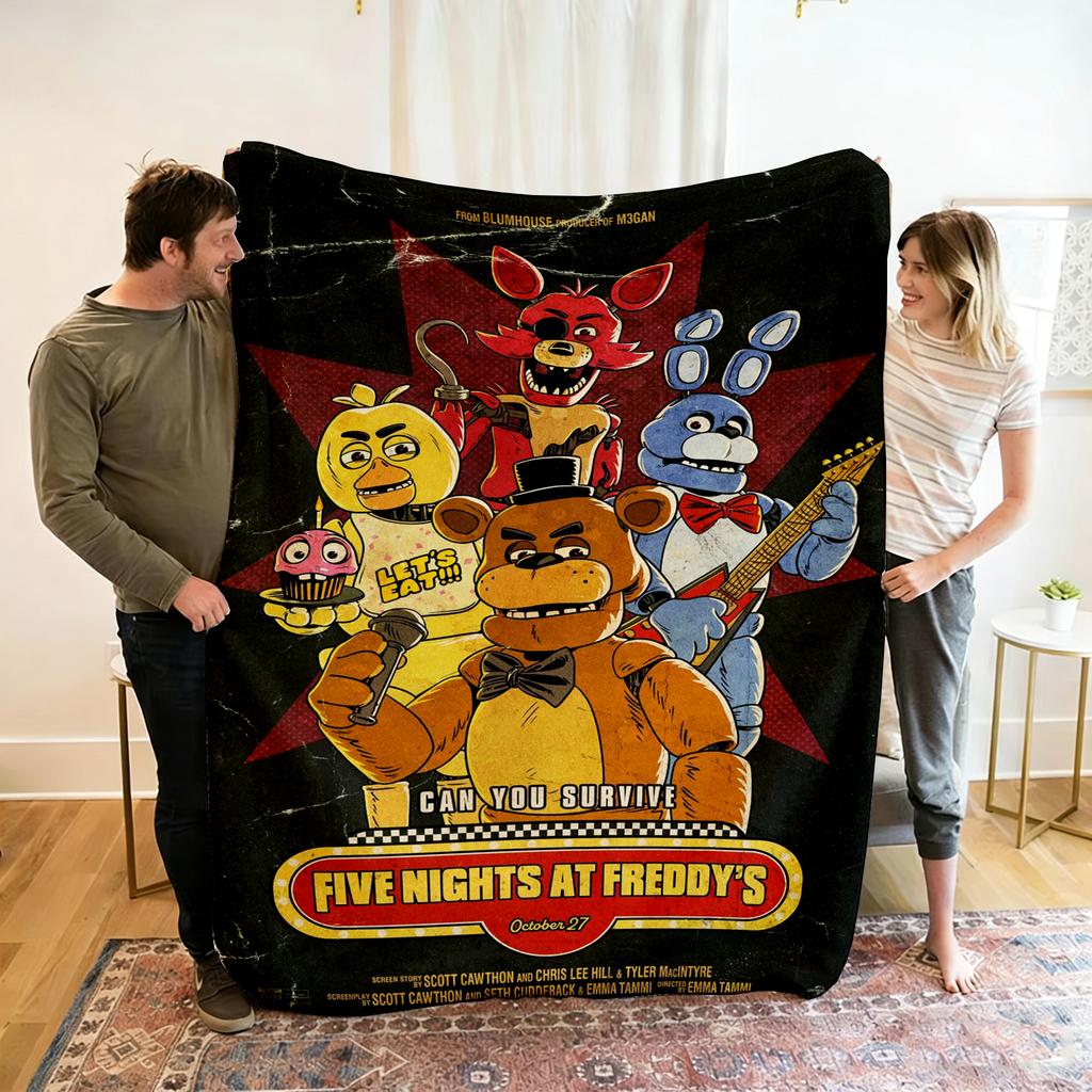 Fnaf Five-nights-At-Freddys Children Warm Soft Anime Blankets for Sofa Bed Cover Blanket Suitable for Birthday Souvenir Gifts