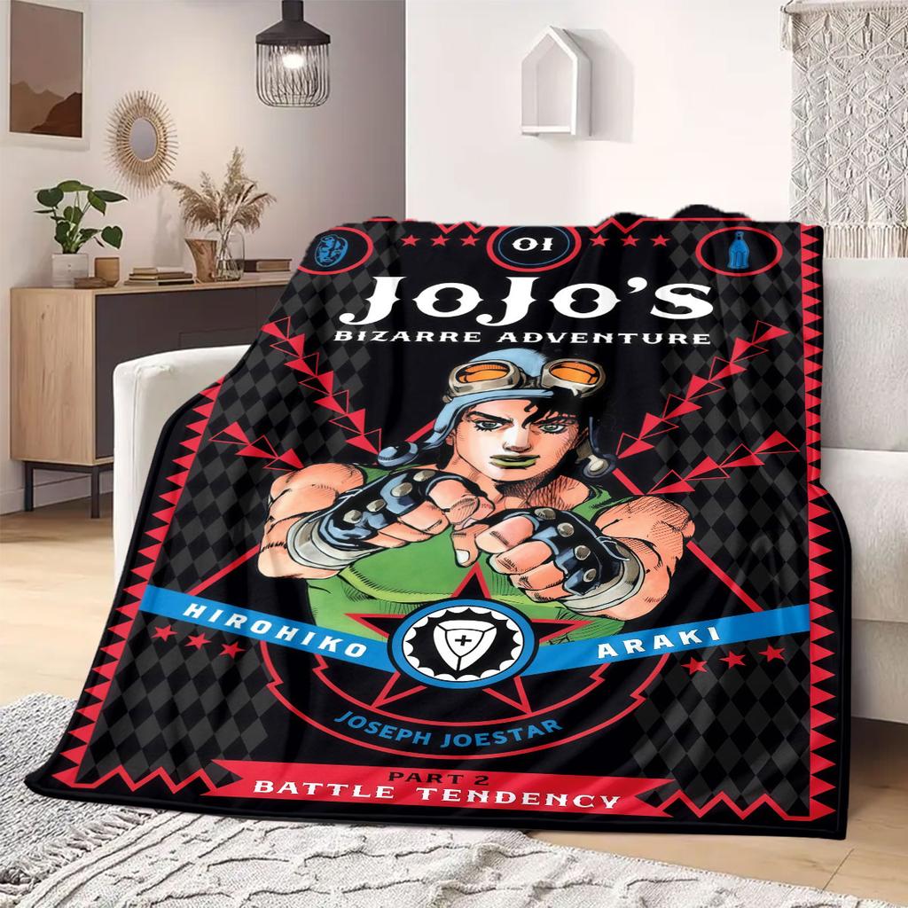 JOJO anime Flannel Blanket Warm,Comfortable,Suitable for Bedrooms,Sofas,Beds,Chairs,Picnics,Travel