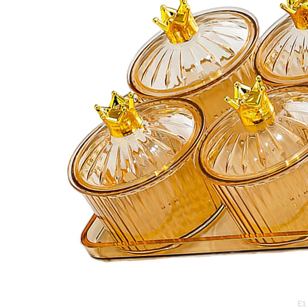 4 Grids Dried Fruit Plate Appetizer Serving Tray Dustproof Divided Dishes for Party Living