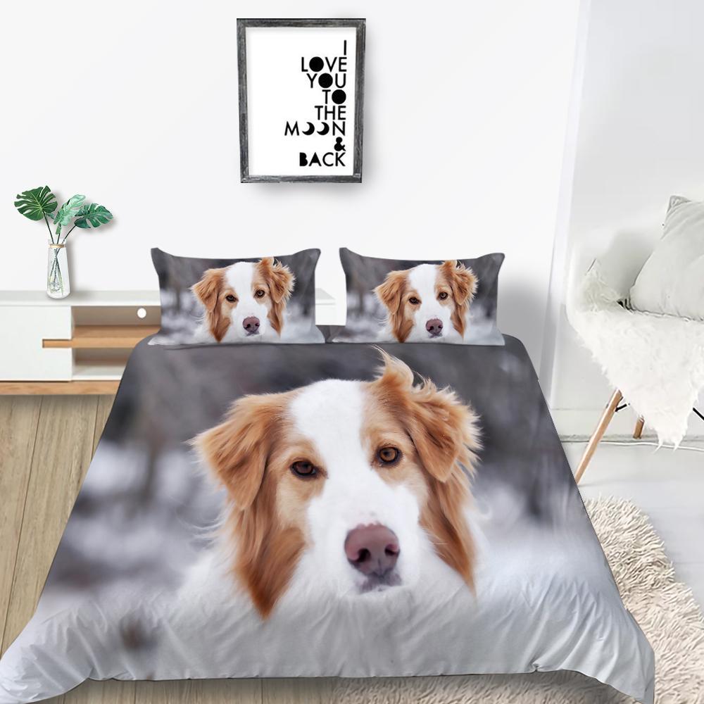 New Fashion Duvet Cover Set Dogs Bedding Pets Pattern Home Textiles High Quality Bedding Set Cover Man Woman King Size Bed Cover