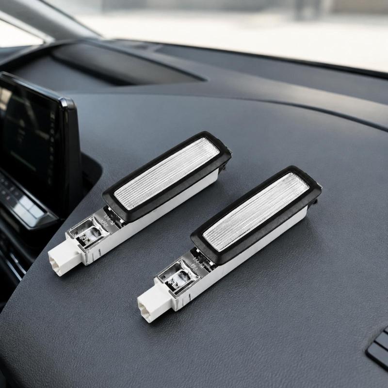 Car Vanity Mirror Light Housing, 2 Piece Interior Lamp Assembly 3ED947109A with Clip-In Base, Clear Lens, and Cabin Lighting