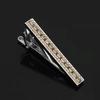Classic Shiny Strip Zircon Tie Clip Cufflink Set Premium Alloy Fashion Retro for Groomsmen Anniversary Gifts