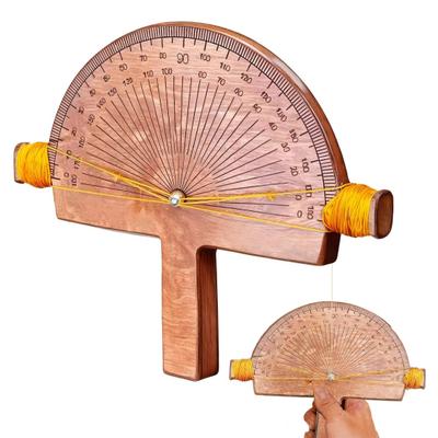 Wooden Precision Angle Finder 0-180 Degrees Round Head Protractor Craftsman Machinist Measuring Ruler Tool