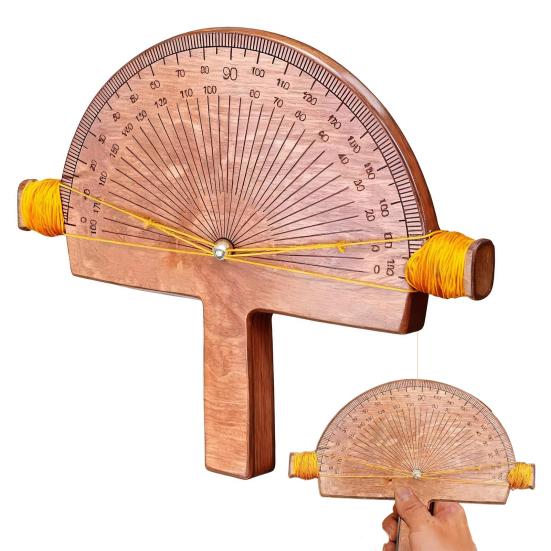 Wooden Precision Angle Finder 0-180 Degrees Round Head Protractor Craftsman Machinist Measuring Ruler Tool