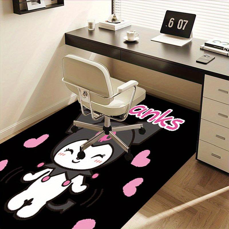 1pc Sanrio Kuromi Mermaid Printed Office Carpet Rectangle Rug Under The Table,Perfect Room Decor for Living Room, Bedroom, Kitchen, Non-slip Floor Mat