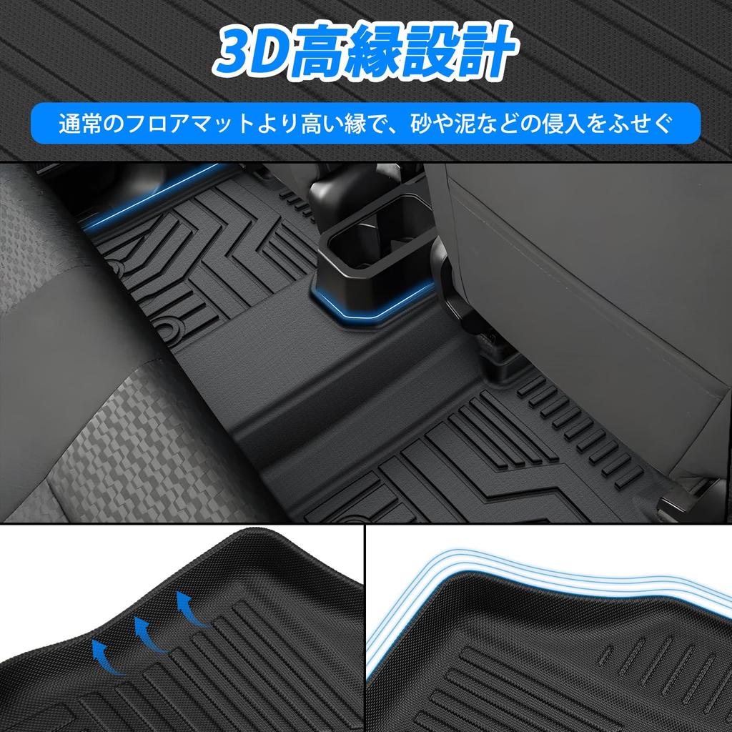 Virauto 3D Floor Mats and Luggage Mats for Suzuki New Jimny Nomad JC74W Full Set 2025 TPE Trunk Scratch Stain Abrasion Easy Easy Custom Set of 6