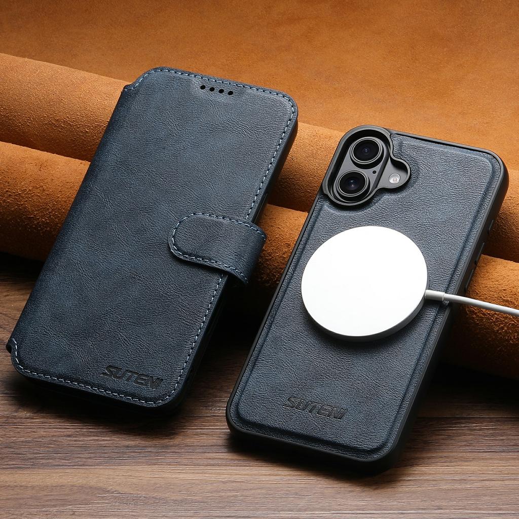 SUTENI Q-05 For iPhone 17 Wallet Case 2 in 1 Detachable Leather Flip Phone Cover with Stand