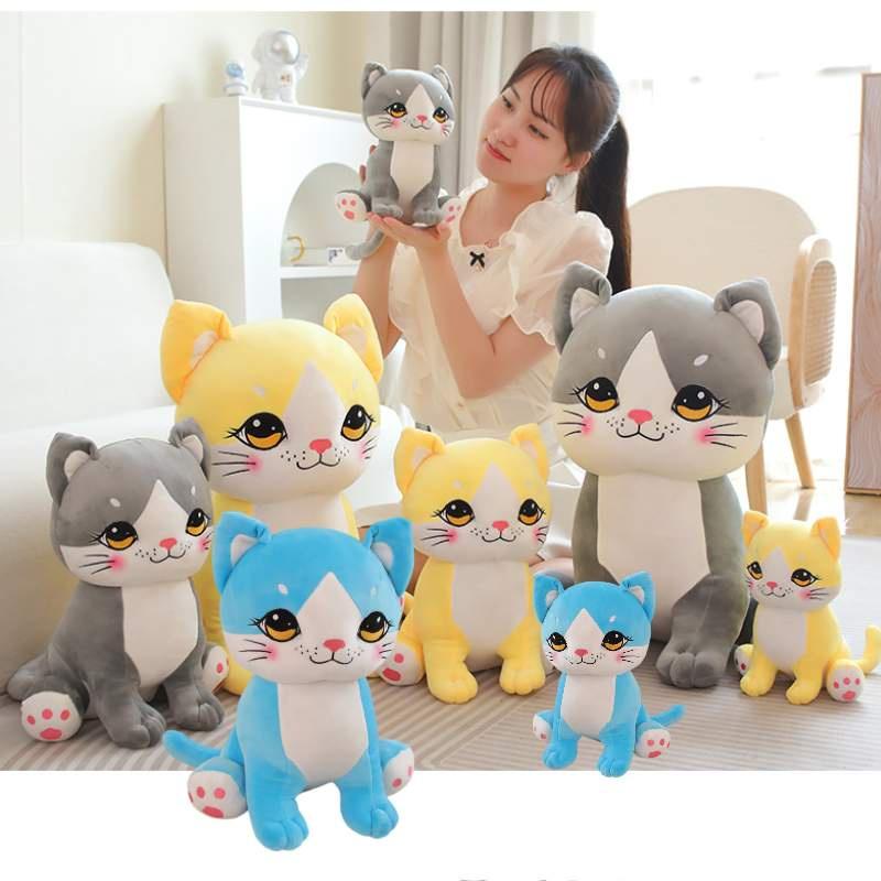 Adorable Cartoon Cat Plush Toy Sweet Cat Stuffed Animal Pillow For Kids And Girls