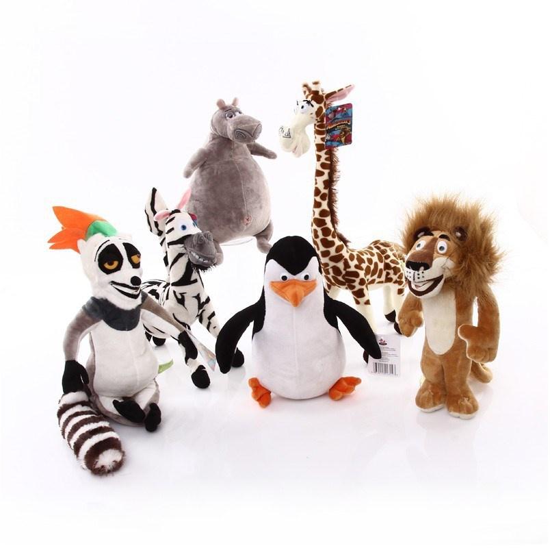 Favorite Toy Unisex Kids 1Pc 20-35Cm 6 Styles Madagascar Plush Toy Stuffed Soft Animal Dolls Giraffe Hippo Lion Penguin Zebra Lemurs Figure Gift For Kids