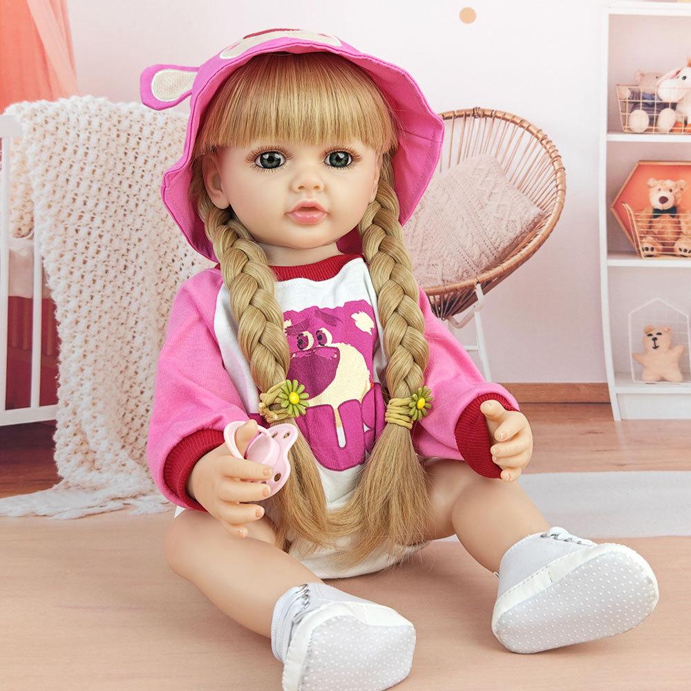 55CM Full Body Soft Silicone Reborn Toddler Doll Lifelike Soft Touch High Quality Doll Gifts for Children home Birthday Christmas gifts