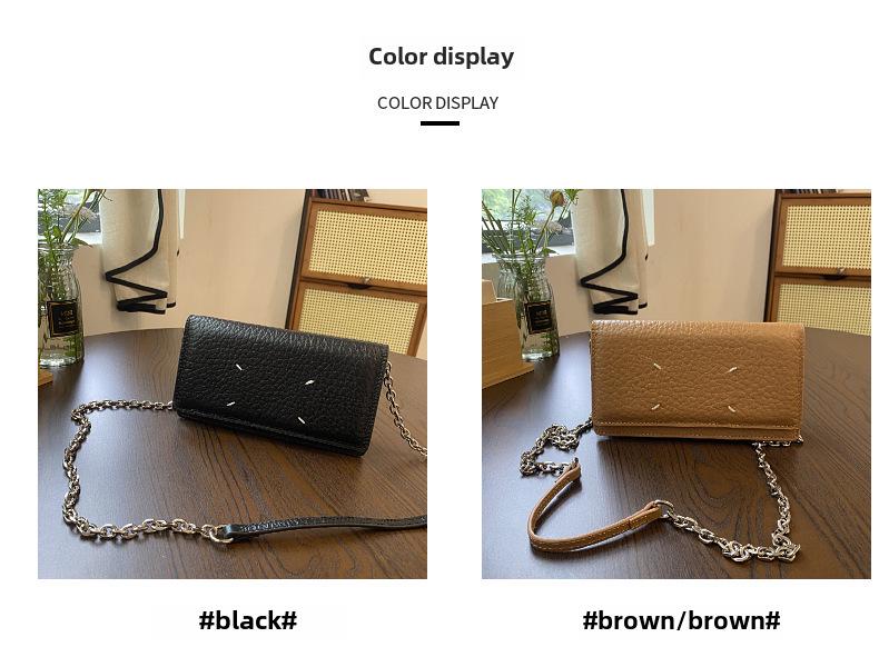 Genuine Leather Women's Chain Bag 2024 - Korean & Japanese Fashion Small Oblique Shoulder Bag, First Layer Cowhide, Niche Design