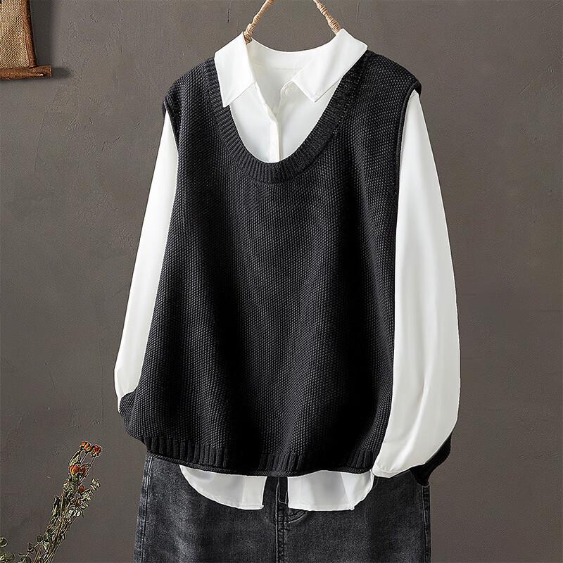 Sibaishe Women's Cotton Knit Pullover Vest