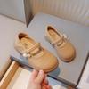 Little Girls Princess Pearl Pendant Mary Jane Breathable Casual Single Leather Shoes