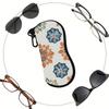 2D-Boho Floral Print Protective Glasses Case, Vintage Mandala Pattern Sunglasses Case, Portable Eyewear Holder Pouch, Lightweight Travel Spectacle Sto