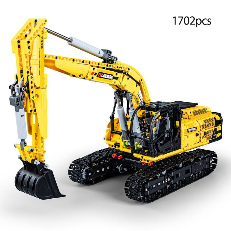 Cada 1702Pcs 1:20 City Remote Control Engineering Car Diy Model Building Blocks Rc Excavator Bricks Toys For Kids Gift