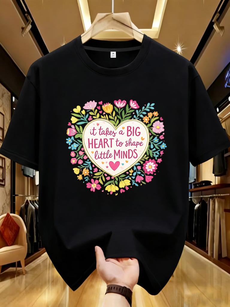 2026 Creative Pattern Printed Women's Round Neck T-shirt Summer Casual Short Sleeved Top Street Fashion Versatile
