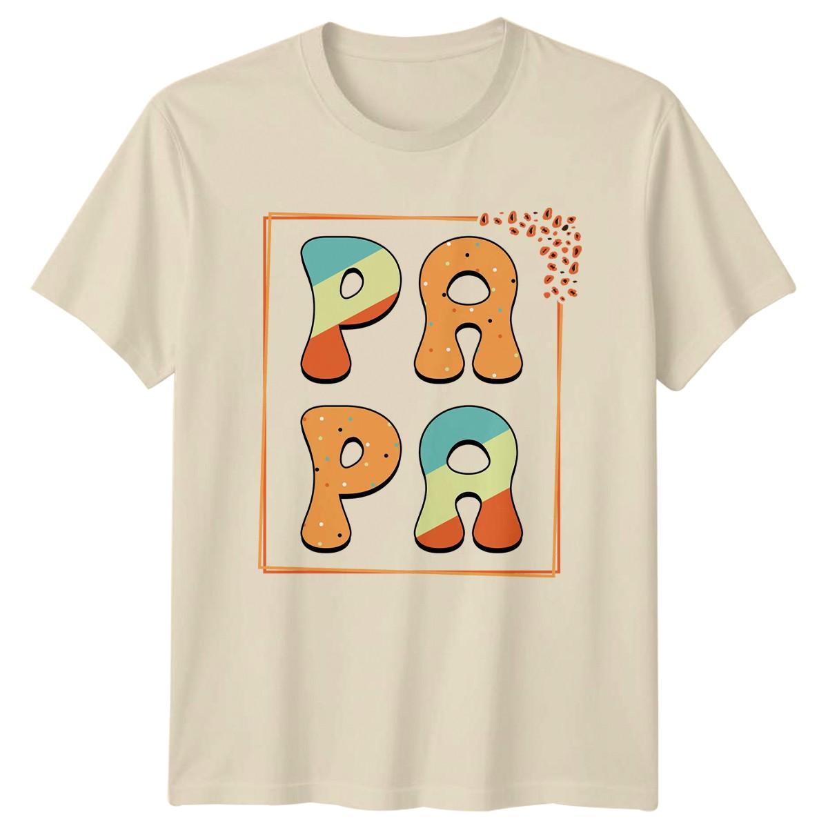 Papa Mens T-Shirt Retro Dad Fatherhood Fathers Day Gift For Him XXL