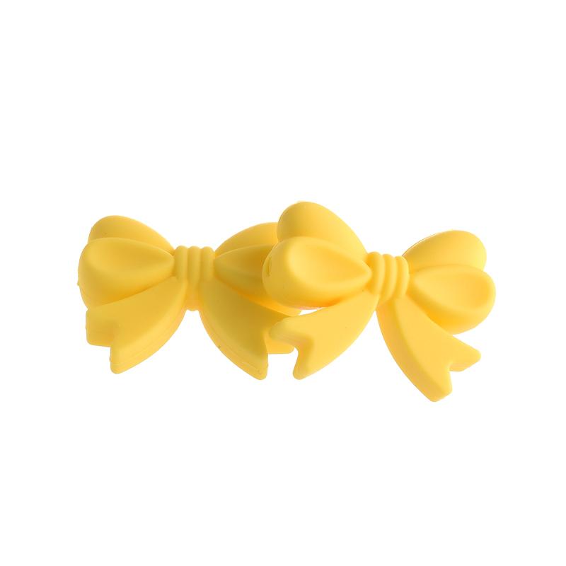 

10Pcs Silicone Beads Leaf Flower Bow Food Shape Food Grade Teether Bead DIY Pacifier Chain Necklace Accessories Infant Care жовтий
