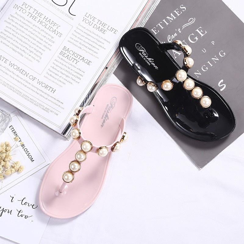 Pearl Flat Women Beach Flipflops Slippers Summer Antiskid Cozy Sandals Shoes