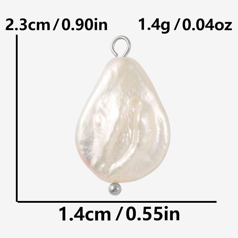 Silver Color Ring 2pcs White Real Natural Shell Pearl Charms For Jewelry Making Supplies Beach Summer Pendant DIY Earrings Bulk