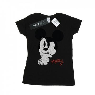 Womens/Ladies Mickey Mouse Distressed Ponder Cotton T-Shirt