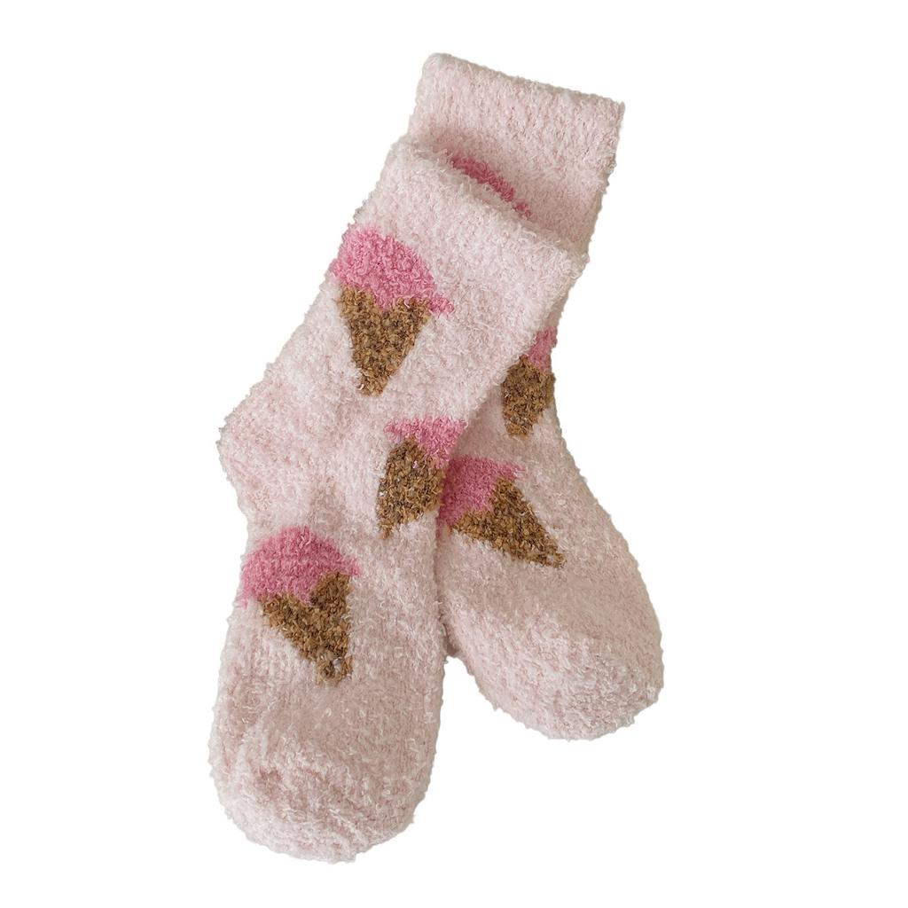 Korallfleece Nachmittagstee Stapelsocken Warmhalten Niedliche Mittelrohrsocken Haussocken Kinder