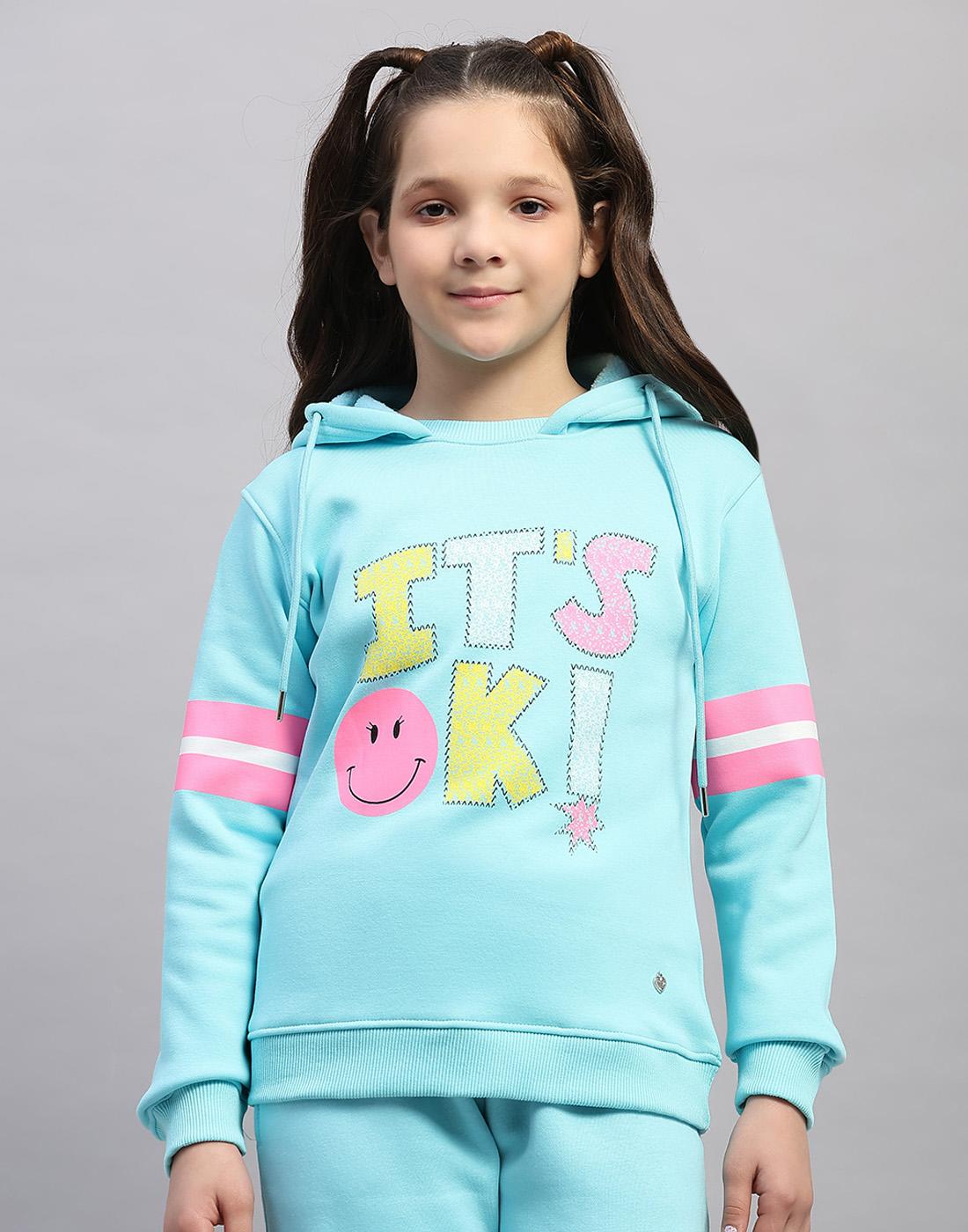 Monte Carlo Girls Hood Full Sleeve Sweatshirt 4-5 Years синий