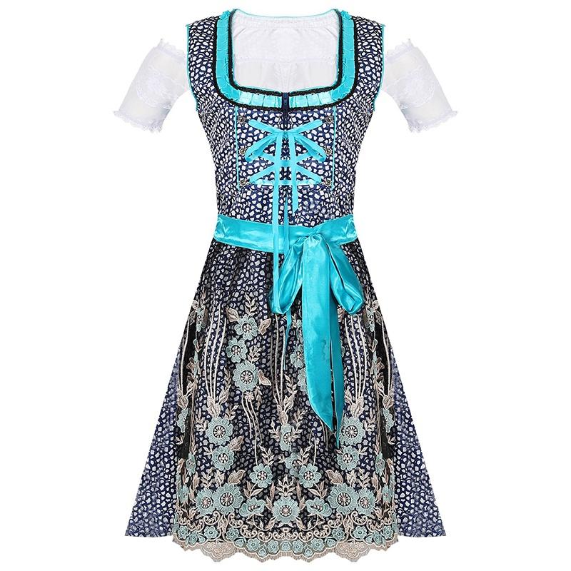 Women Dress Dirndl German Oktoberfest Bavarian Beer Wench Costume Maid Cosplay