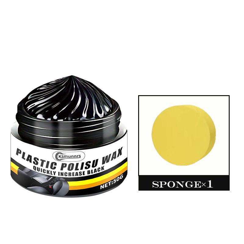 

NEWCar Plastic & Leather Restorer Wax - Anti-Whitening, Anti-Oxidant Formula for Black Interior Surface Renewal - Deep Shine Res