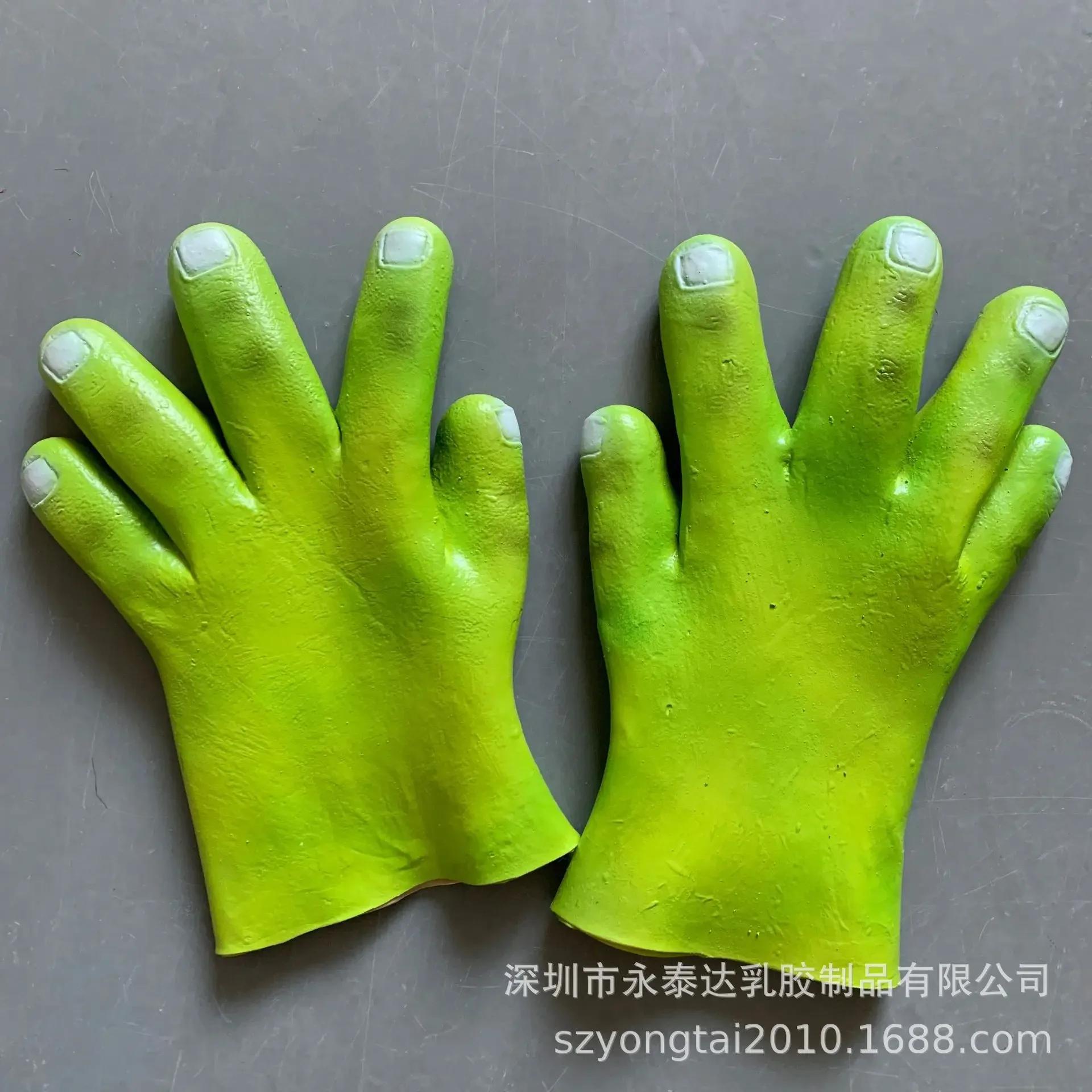Movie MonstGreen Shrek Latex Masks Glove Movie Cosplay Prop Adult Animal Party Mask For Halloween Party Costume Fancy Dress Ball