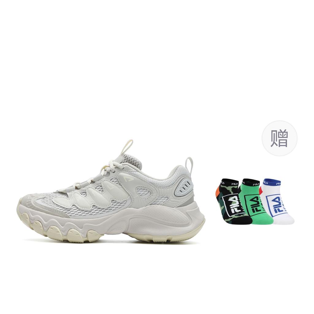 FILA TRUFFLE Textile, Synthetic Leather Height Increasing Low top Chunky Sneakers Women's White Gray F12W521112FWM