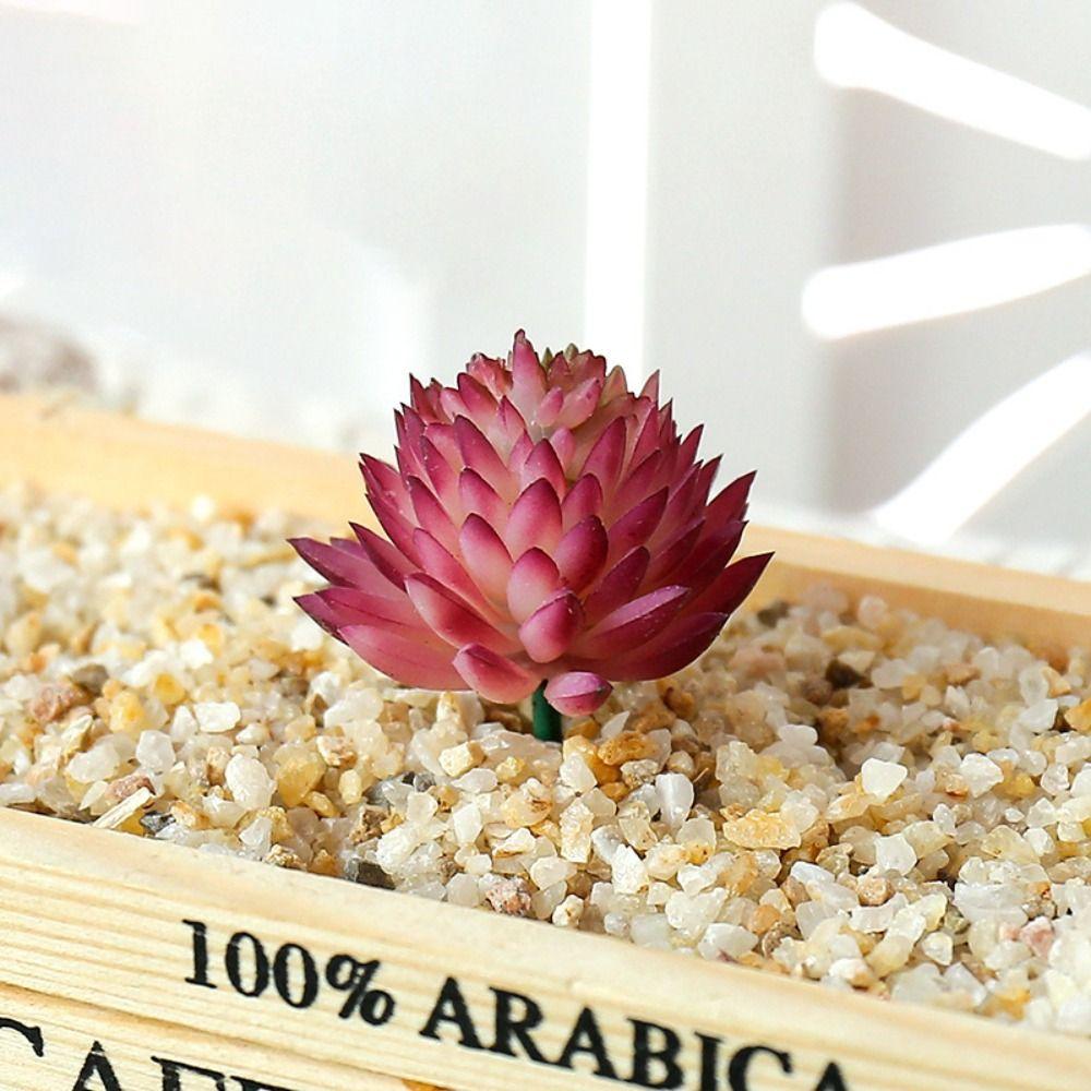 

2pcs Realistic Fake Succulent Flocking Plants DIY Simulated Floral Plants Party Decor Burgundy-ordinary