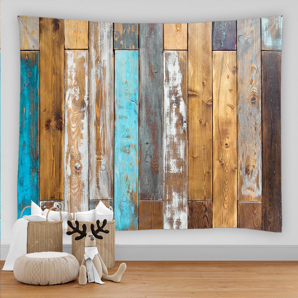 

Ретро Стиль Word Art Деревянная Текстура Гобелен Настенный Психоделический Ковер Домашняя Комната Украшение Стены Гобелен 100X75CM