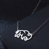 Kinitial Fashion Bison Buffalo Cow Bull Pendant Necklace For Women New Maxi Statement Necklaces Collier Charm Choker Jewelry
