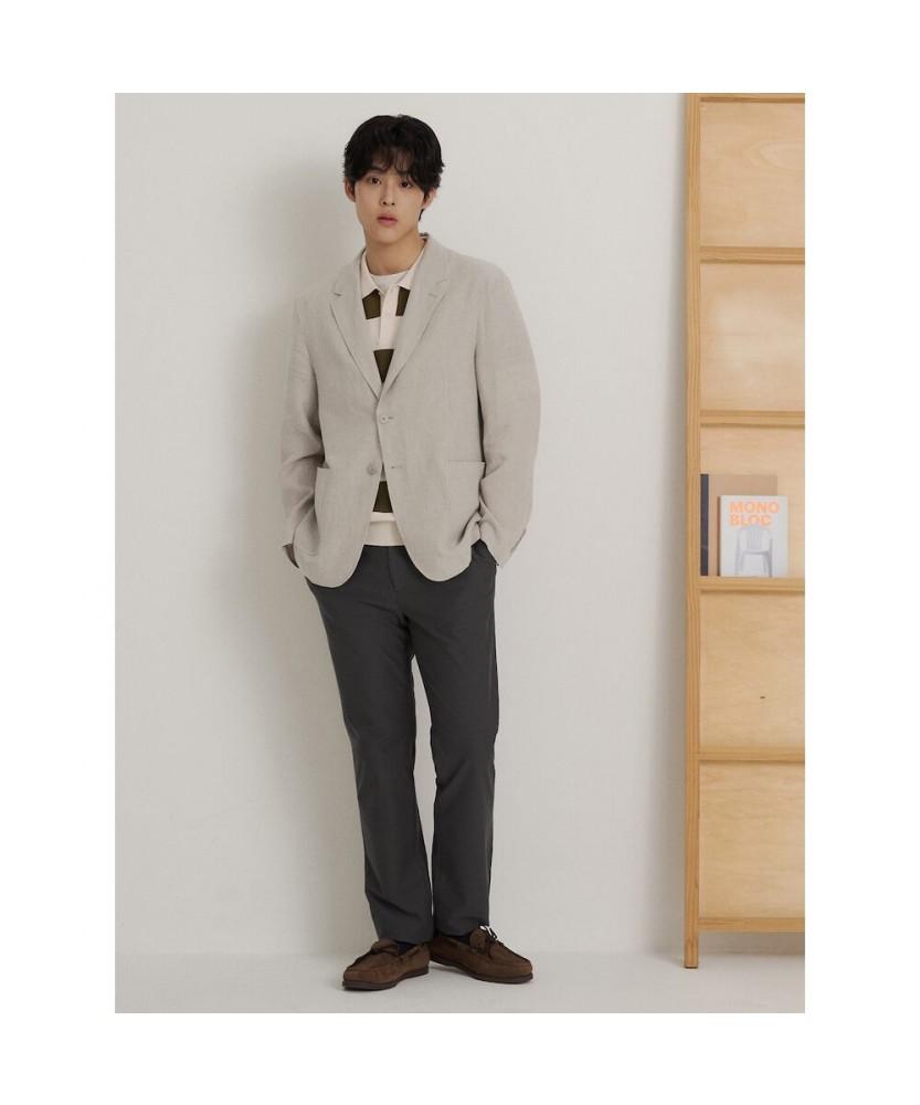 Binpolmen Cotton Blend Stretch Standard Fit Pants Ash