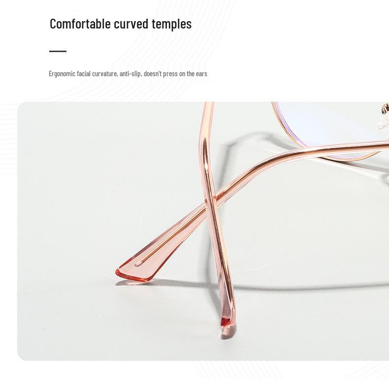 Retro Cat Eye Blue Light Blocking Glasses for Women with Photochromic Lenses & Spring Metal Legs
