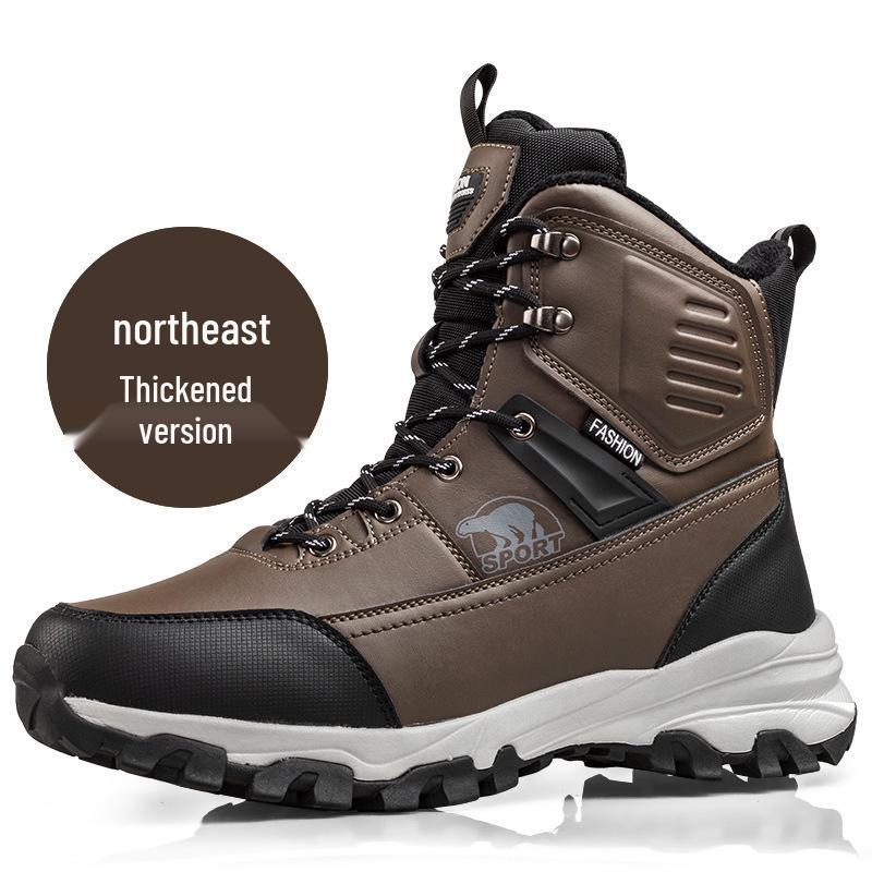 

Мужские зимние высокие теплые сноубутсы: Флисовая подкладка, Утепленные, Водонепроницаемые, Нескользящие, Ботинки для улицы 43