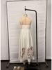 Women's Vintage Floral Spaghetti Strap Backless Dress - Casual Summer Wear