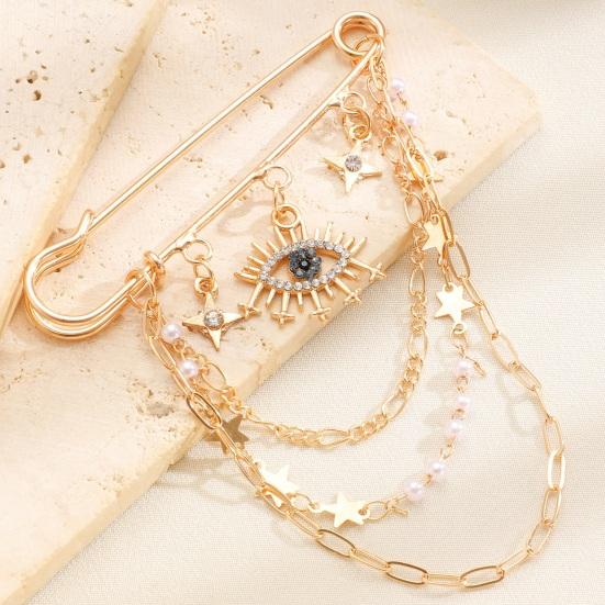 Broche Épingle de Sûreté Dorée pour Femmes Clips pour Pulls Châles Chaîne de Col Broche Bijoux pour Couvertures Robes Cardigans Artisanat