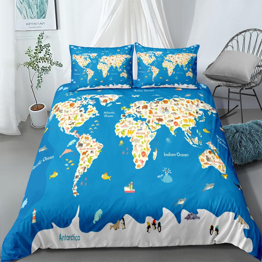 Space Rocket Duvet Cover Set King Queen Double Full Twin Single Size Bed Linen Set