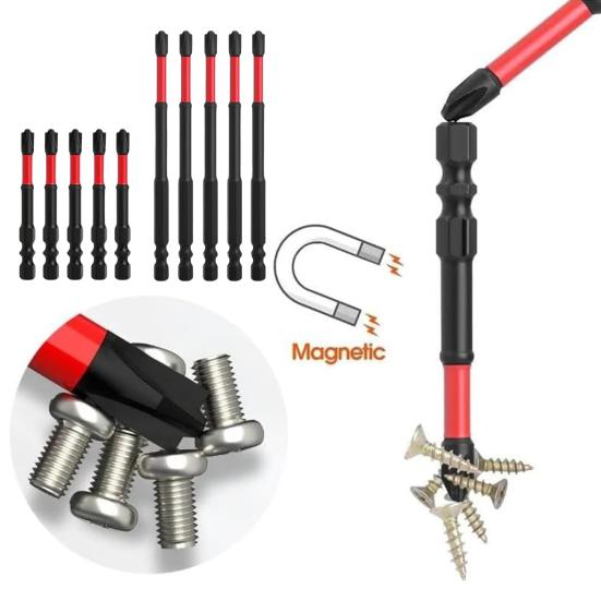 4/10Pcs Electricians Impact Screwdriver Bit Set 65mm 110mm Slotted Heads 1/4 Inch Hex Shank CNC Machined Metal Cross-Slot Screw Driver Drill Bits Kit