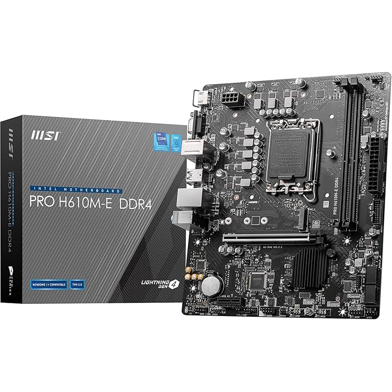 

MSI motherboard For beginners [Amazon limited model] PRO H610M-E DDR4 1xPCI-e compatible with 14th/13th/12th generation Intel (LGA1700) 4.0 x16