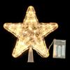 Xmas Decoration Night Light Christmas Tree Top Ornaments LED Glowing Star Five-pointed Star Lamp