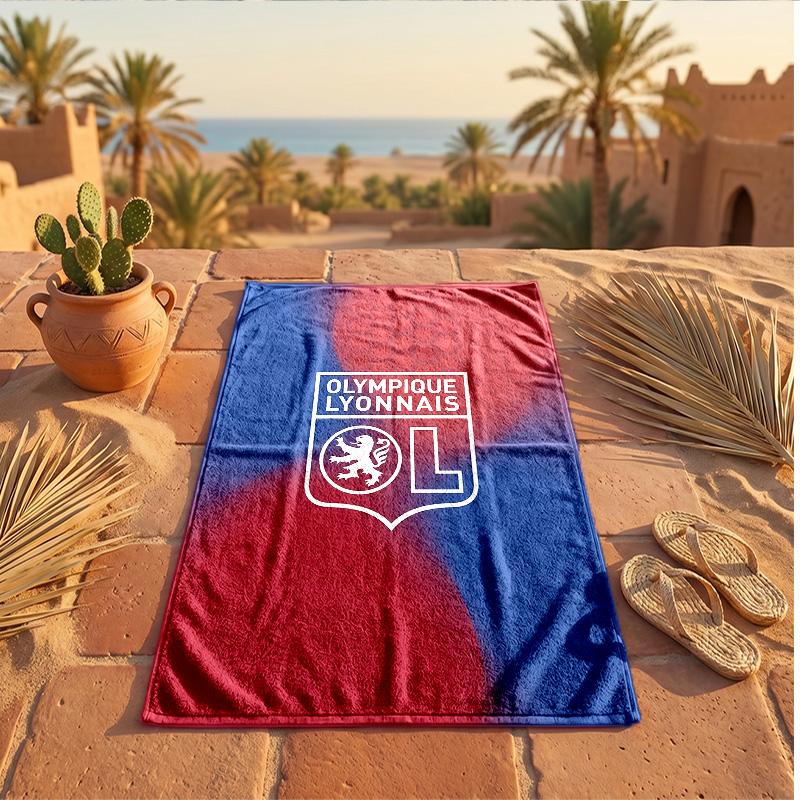 Lyon FC Druck Mikrofaser Strandtuch Schnelltrocknend Saugfähig Großes Handtuch für Strand Schwimmen Reisen