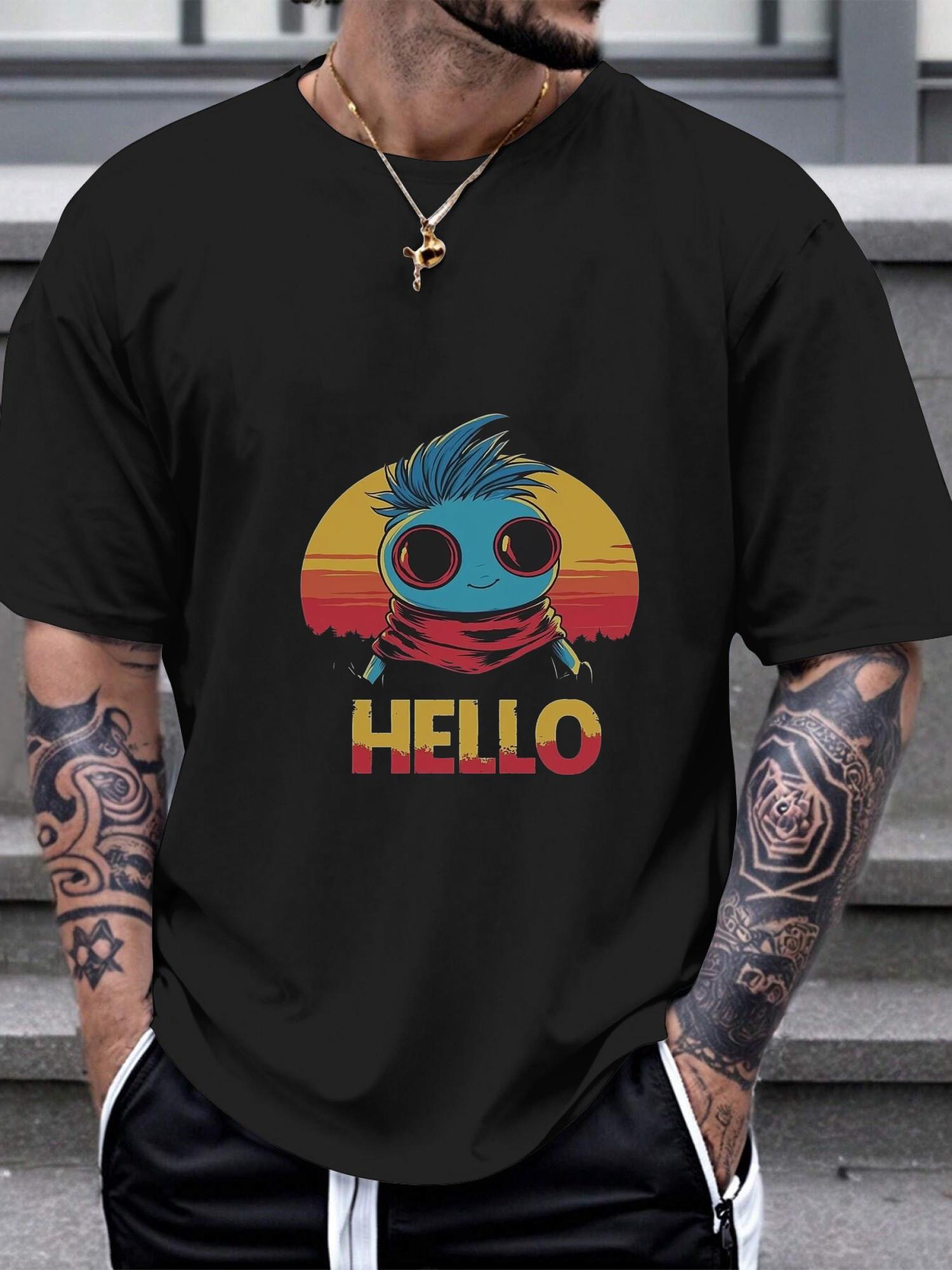 1pc alien vintage sunset graphic black T-shirt S