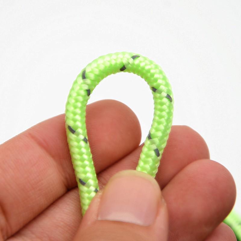 Outdoor 50m Strong Windproof Reflective Glow Tent Guy Ropes with 5mm Thick Stakes