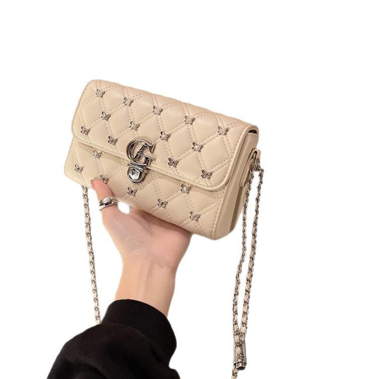 Light Luxury Niche Design Butterfly Chain Bag, Women's New Small Square Bag, Fashionable and Versatile Single Shoulder Crossbody Bag
